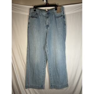 Madewell Womens 31 Tall NWT Superwide Leg High Rise Light Wash Denim Jeans Y2K